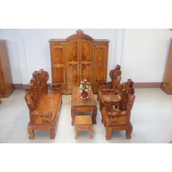 TỦ ÁO - GÕ ĐỎ - 2M - TRÁM ĐOẠN - TÂN CỔ ĐIỂN