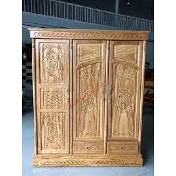 TỦ ÁO GÕ ĐỎ - 1M6 - HẬU THAO LAO