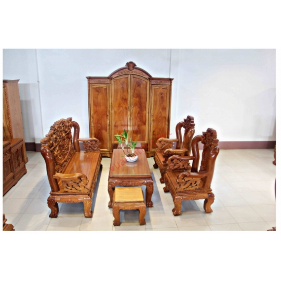 SALON RỒNG BÁT TIÊN - TAY 12 THƯỜNG - GÕ ĐỎ