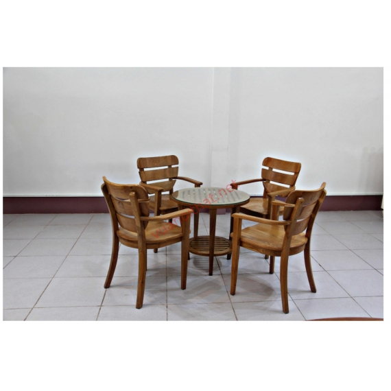 BÀN TRÀ SỒI MỸ - 4 GHẾ - BÀN TRÒN