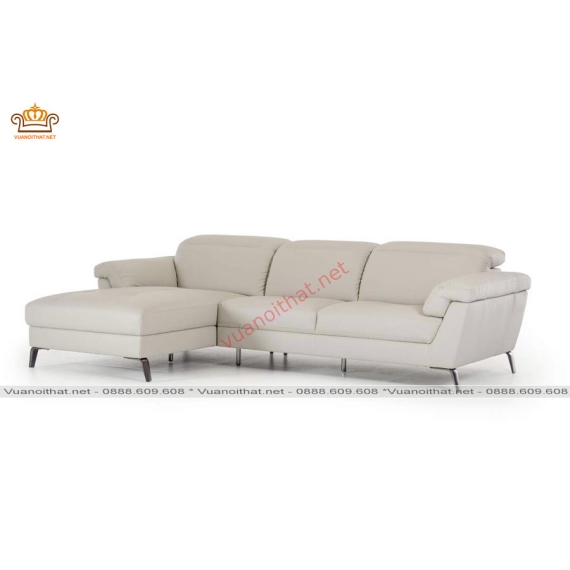 SOFA GÓC 2.4M X 1.6M DA TRẮNG KEM  (SFG-ND-016)