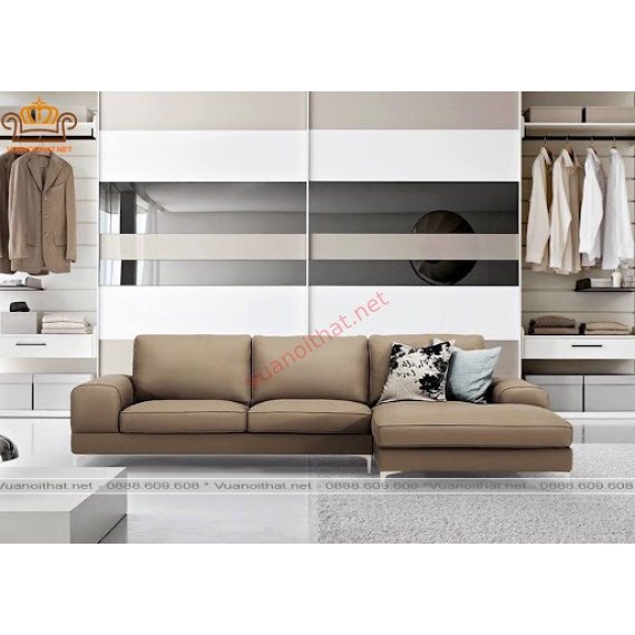 SOFA GÓC 2.4M X 1.6M DA NÂU VÀNG (SFG-ND-015)